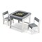Kids Activity Table and Chair Set with Storage Grey Wooden Play Table with Double-Sided Top